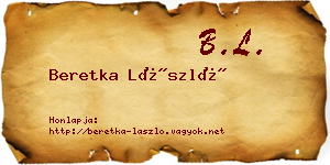 Beretka László névjegykártya